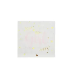 20 Serviettes - Baby shower métal - Couleur au choix