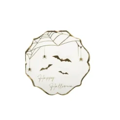 16 Serviettes - Blanc et Or Halloween