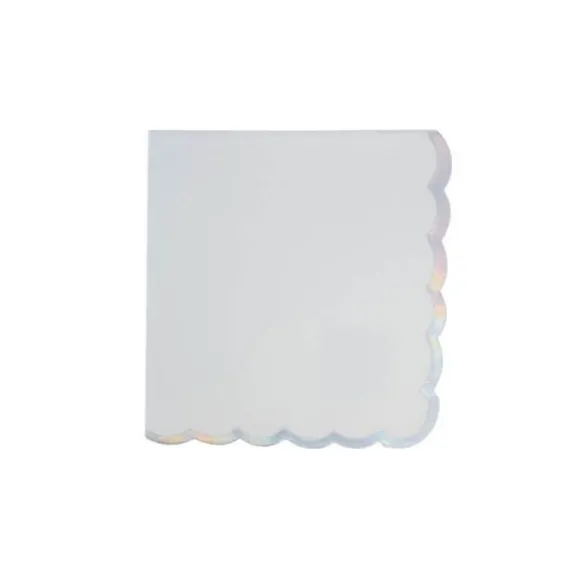 16 serviettes blanches avec liseré coloré - 33 x 33 cm - Couleur au choix