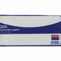 200 serviettes blanches en papier - 30 x 30 cm