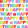 20 serviettes cocktail en papier - 25 x 25 cm - Happy Birthday Colour