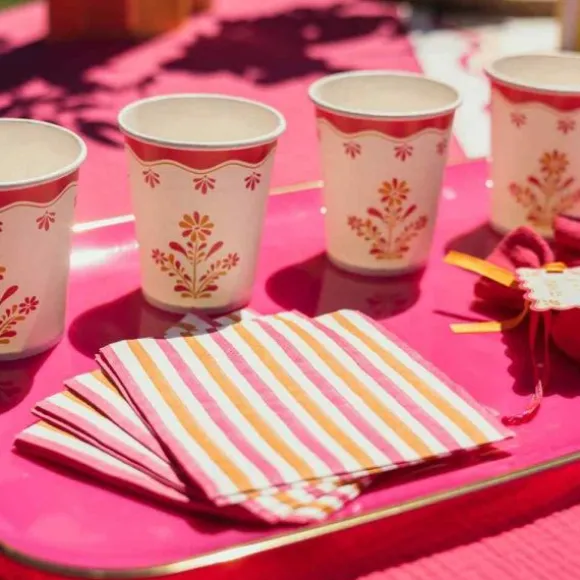 20 serviettes cocktail en papier - 24 x 24 cm - Collection Pink Lemonade