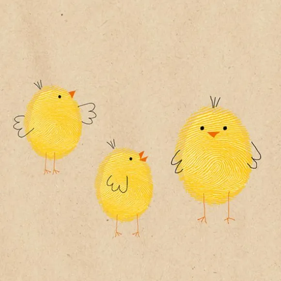 20 serviettes cocktail en papier - 25 x 25 cm - By Nature "Famille de poussins"