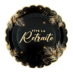 12 serviettes cocktail "Vive la Retraite" en papier - 25 x 25 cm - Collection Retraite Dorée - Couleur au choix