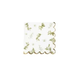 16 Serviettes - Collection Botanique Vert et Or
