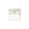 16 Serviettes - Collection Jolis Brins - Blanc et Or