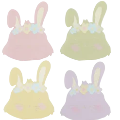 16 serviettes en forme de lapins en papier - 31,5 x 36 cm - Pâques