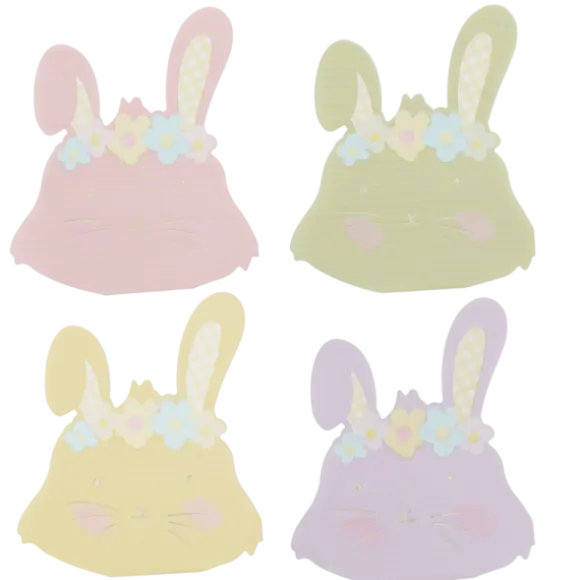 16 serviettes en forme de lapins en papier - 31,5 x 36 cm - Pâques