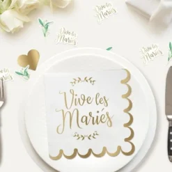 10 serviettes en papier - Collection Vive les Mariés