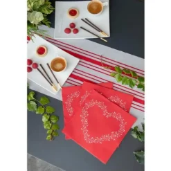 12 Serviettes en papier Cœur Rouge