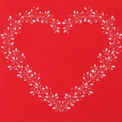 12 Serviettes en papier Cœur Rouge