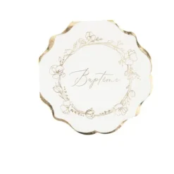 16 serviettes en papier FSC® - 32 x 32 cm - Collection Baptême Crème et Or