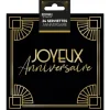 24 serviettes en papier "Joyeux Anniversaire" - 33 x 33 cm - Collection Art Déco
