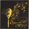 20 Serviettes en papier - Musique Or & Noir