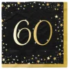 16 serviettes en papier pour anniversaire - 33 x 33 cm - Collection Starlight - Âge au choix