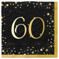 16 serviettes en papier pour anniversaire - 33 x 33 cm - Collection Starlight - Âge au choix