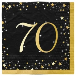16 serviettes en papier pour anniversaire - 33 x 33 cm - Collection Starlight - Âge au choix
