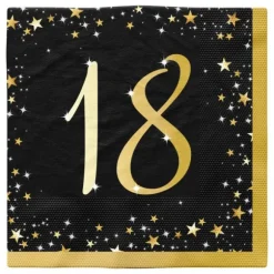16 serviettes en papier pour anniversaire - 33 x 33 cm - Collection Starlight - Âge au choix