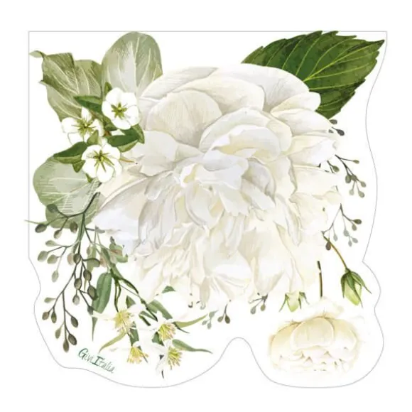 16 Serviettes en papier profilées - Floral White