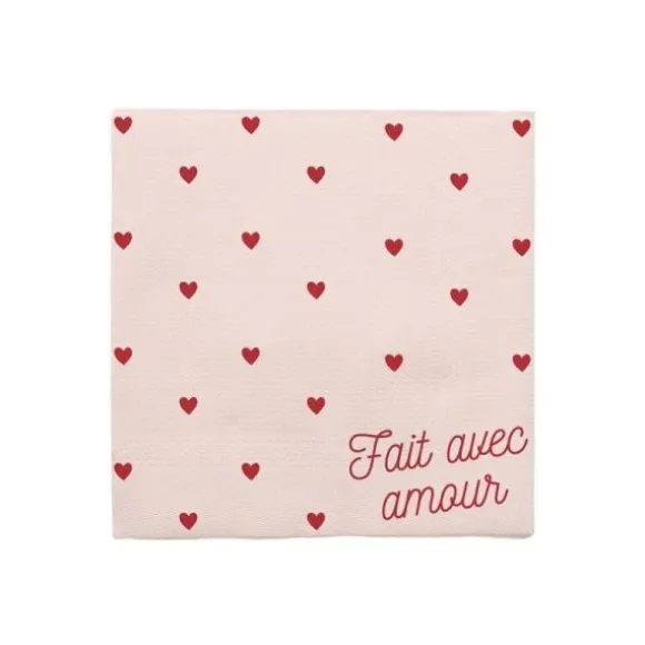 10 serviettes en papier - Saint-Valentin - Collection Chéri Chérie