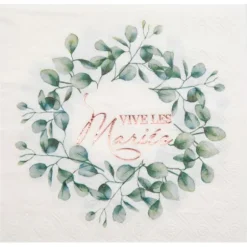 20 Serviettes en papier - Vive les mariés - Bucolique