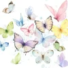 20 serviettes en papier - 33 x 33 cm - Atelier "Papillon"