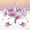 16 serviettes en papier - 33 x 33 cm - Collection Dreams Licorne