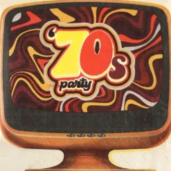 20 serviettes en papier - 33 x 33 cm - Collection 70's Party