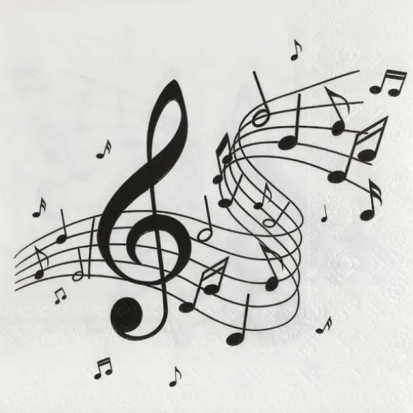 20 serviettes en papier - 33 x 33 cm - Collection Musique