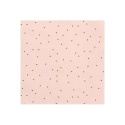 20 serviettes en papier - 33 x 33 cm - Rose à pois dorés