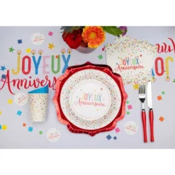 12 serviettes "Joyeux Anniversaire" en papier - 33 x 33 cm - Collection Anni' Festy