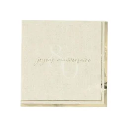 10 serviettes "Joyeux Anniversaire" en papier - 33 x 33 cm - Collection Gold'n Age - Âge au choix