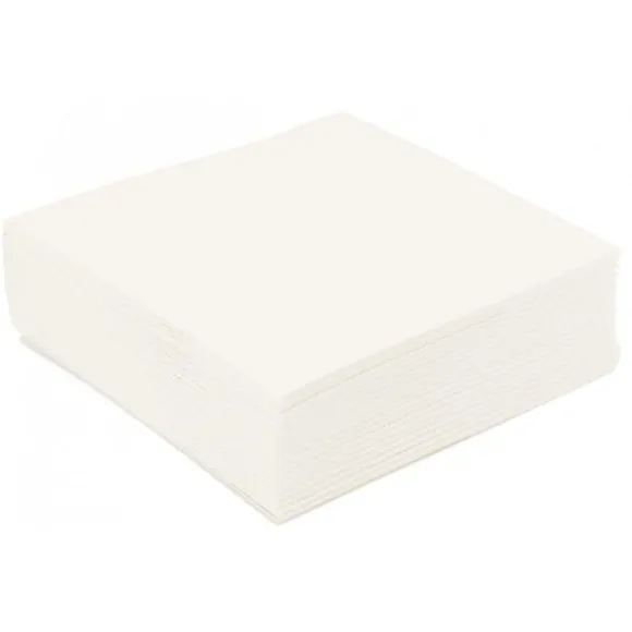 50 Serviettes Microgaufrées - Blanc