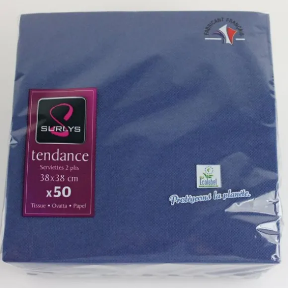 50 Serviettes Microgaufrées - Bleu Vif