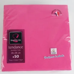 50 Serviettes Microgaufrées - Framboise