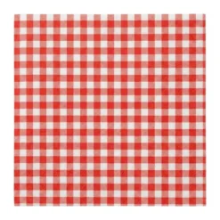 25 serviettes à motifs vichy en papier - 33 x 33 cm