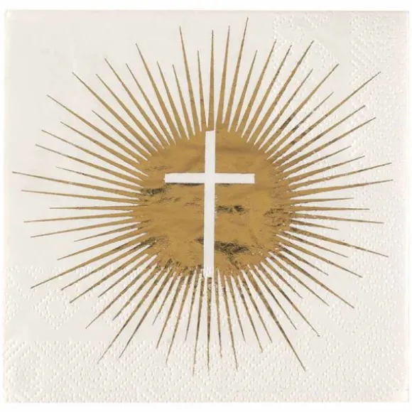 20 serviettes Or Communion