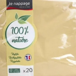 20 Serviettes Ouate biodégradable - Écru