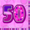 Serviettes Ouates Anniversaire 'Glitz' Roses 50 ans