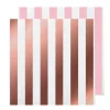 16 Serviettes à Rayures Rose Gold