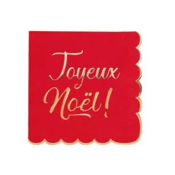 16 Serviettes - Rouge et Or Joyeux Noël