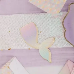 16 Serviettes - Sirène Pastel et Or