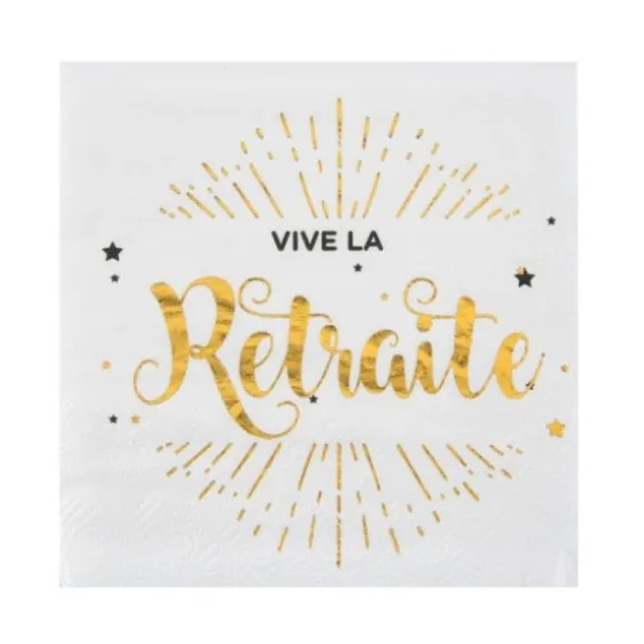 20 Serviettes "Vive la Retraite" - Elégant