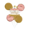 Set de 5 ballons - Or et Rose Gold - Happy Birthday