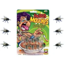 Set de 6 Fausses Mouches en Plastique