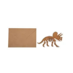 Set de 4 invitations avec enveloppes - Collection Dinosaure Kraft