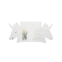 Set de 8 invitations avec enveloppes - Collection Licorne Pastel