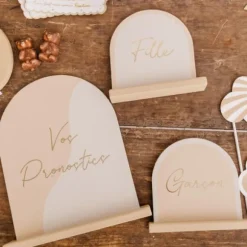 Set de 3 Pancartes en bois " Vos Pronostics " - Collection Baby Nude