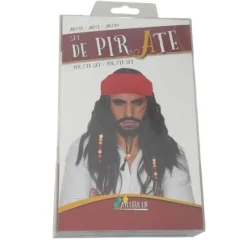 Set Pirate - Perruque, bandana, barbe et moustache
