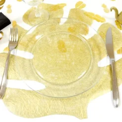 4 Sets de Table Feuille de Bananier - Or